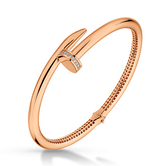 Золотой браслет в форме гвоздя с фианитами (арт. 3261118)