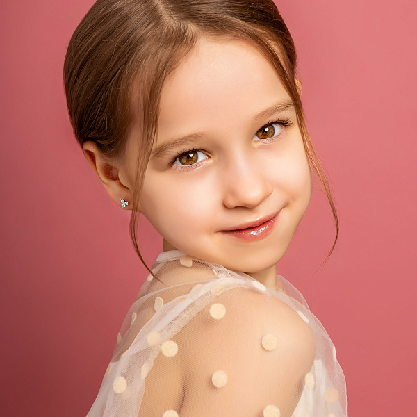 Золотые серьги пусеты с фианитами (арт. 110297) – изображение 3