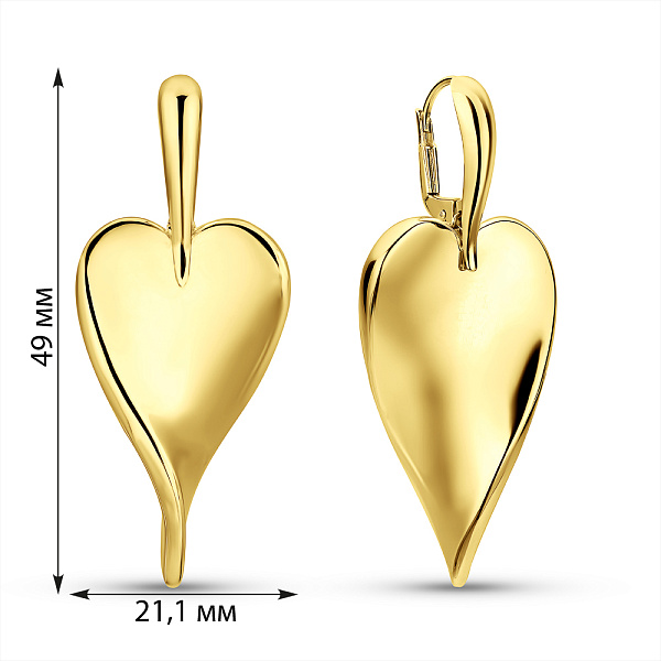 Сережки-підвіски Francelli з жовтого золота (арт. е1092004ж) – зображення 3
