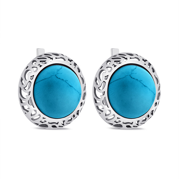 Серебряные серьги с бирюзой (арт. 7902/215БС) – изображение 1