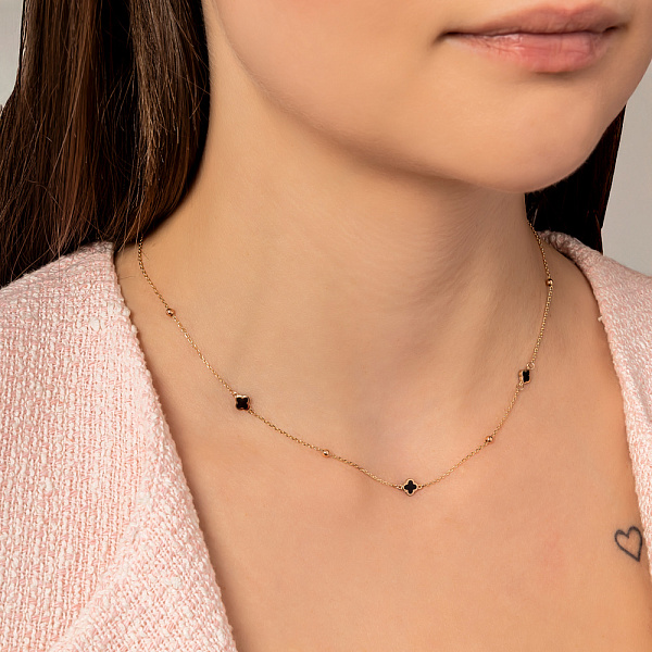 Золотое колье с эмалью (арт. 352973/5еч) – изображение 3