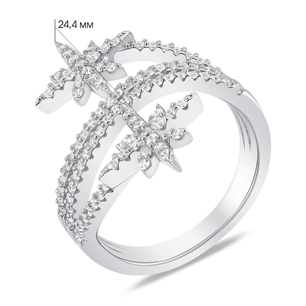 Массивное серебряное кольцо с фианитами (арт. 7501/8737) – изображение 2