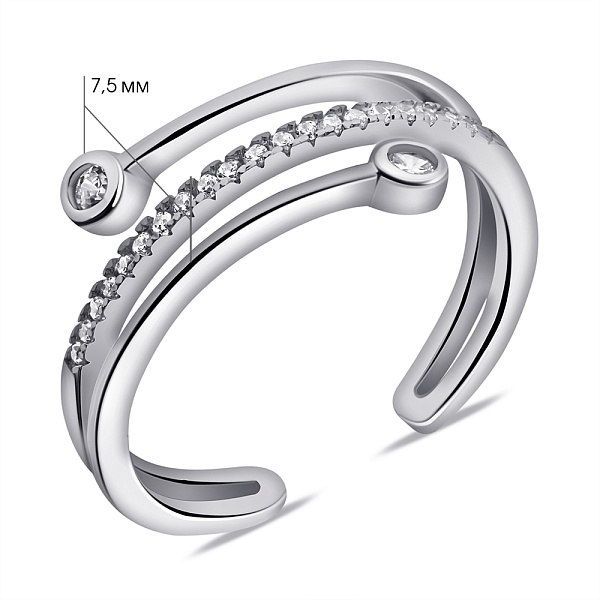 Серебряное тройное кольцо с фианитами (арт. 7501/6988) – изображение 2