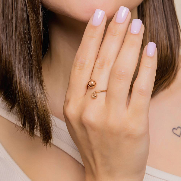 Каблучка з червоного золота (арт. 1401024) – зображення 2