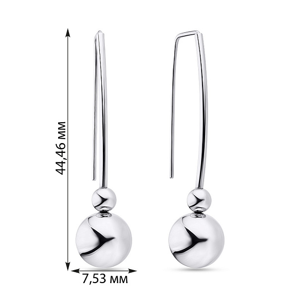 Сережки срібні «Кульки» (арт. 7502/3763) – зображення 2