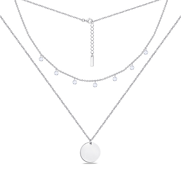 Двойное колье из серебра с подвесками (арт. 7507/1232/15) – изображение 2