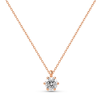 Колье из красного золота с бриллиантом (арт. Ц011163020)