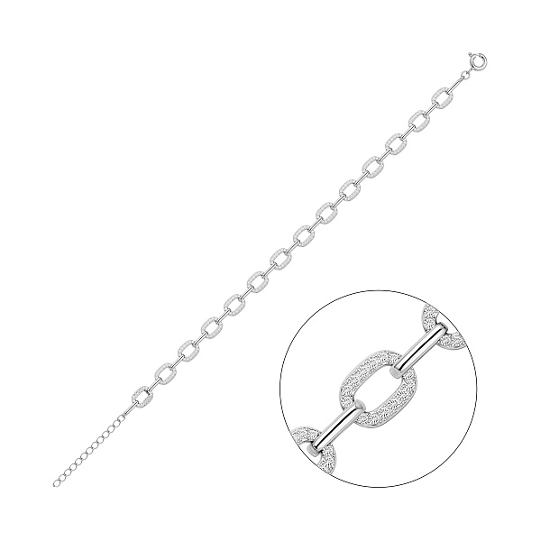 Массивный серебряный браслет с фианитами (арт. 7509/5380) – изображение 1