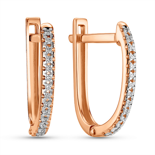 Серьги из красного золота с бриллиантами (арт. С011241010) – изображение 1