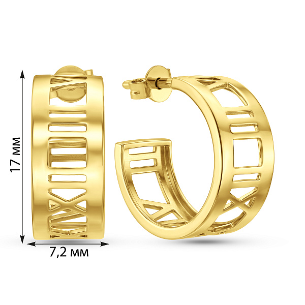Массивные серьги из желтого золота (арт. 105182/15ж) – изображение 4