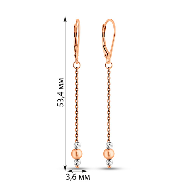 Золоті сережки з підвісками (арт. 1091270кб) – зображення 5