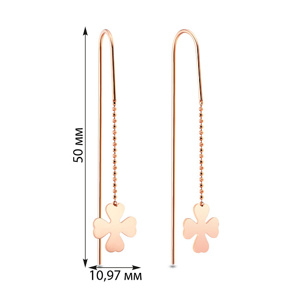 Золоті сережки протяжки (арт. 106205) – зображення 2