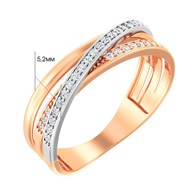 Золотое кольцо с бриллиантами  (арт. К011259015)