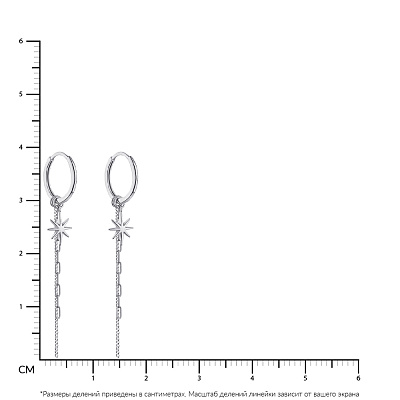 Сережки зі срібла з довгою підвіскою (арт. 7502/4887/15)