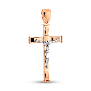 Фото Золотой нательный крестик с распятием (арт. 500683)