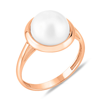 Фото Золотое кольцо с жемчугом (арт. 145900)