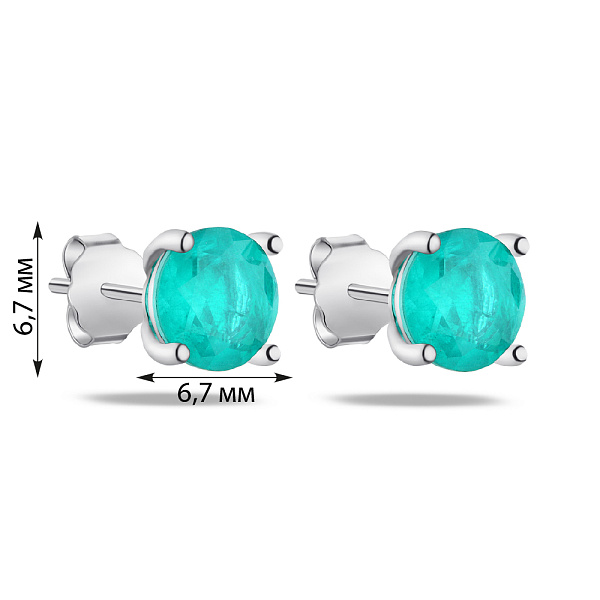 Серебряные серьги-пусеты с альпинитом (арт. 7518/247/5аз) – изображение 2