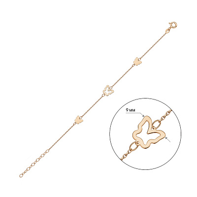 Золотий браслет Метелики (арт. 326590)