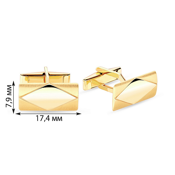 Запонки чоловічі з жовтого золота (арт. 210075жм) – зображення 2