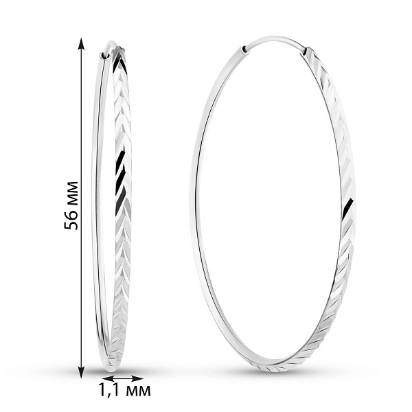 Серьги-кольца из белого золота (арт. 121904/55б) – изображение 2