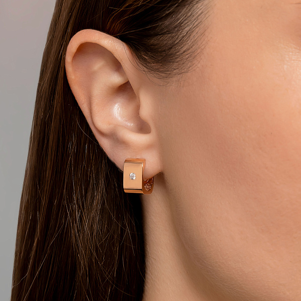 Золоті сережки з фіанітами (арт. 107732) – зображення 2