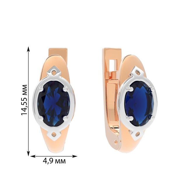Золоті сережки з сапфіром (арт. 119100Пс) – зображення 2