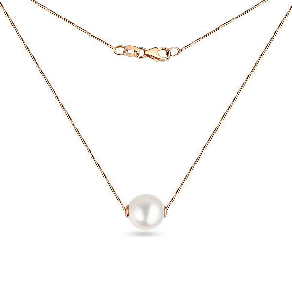 Колье из красного золота с жемчугом (арт. 350729прлб) – изображение 2