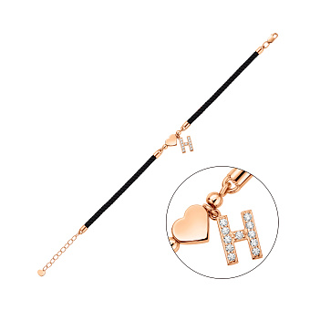 Браслет на нитці з золотими вставками (арт. 340131ч)