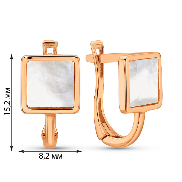 Золотые серьги с перламутром (арт. 109512п) – изображение 2