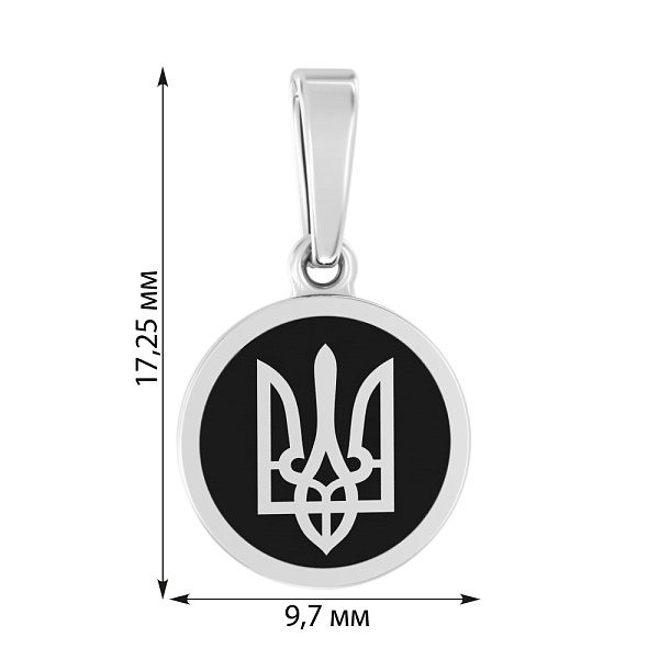 Патріотичний підвіс з золота Тризуб-Герб України з емаллю (арт. 441203беч) – зображення 5