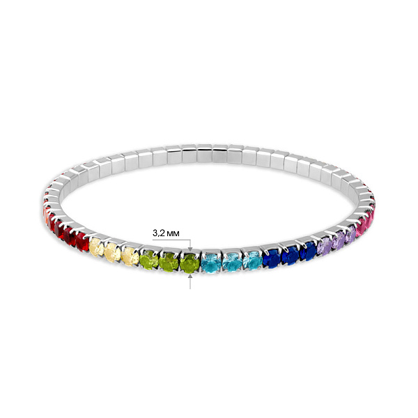 Серебряный браслет с разноцветными альпинитами (арт. 7509/4838ацв) – изображение 2