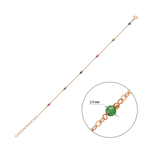 Золотой браслет с фианитами (арт. 326916цв) – изображение 5