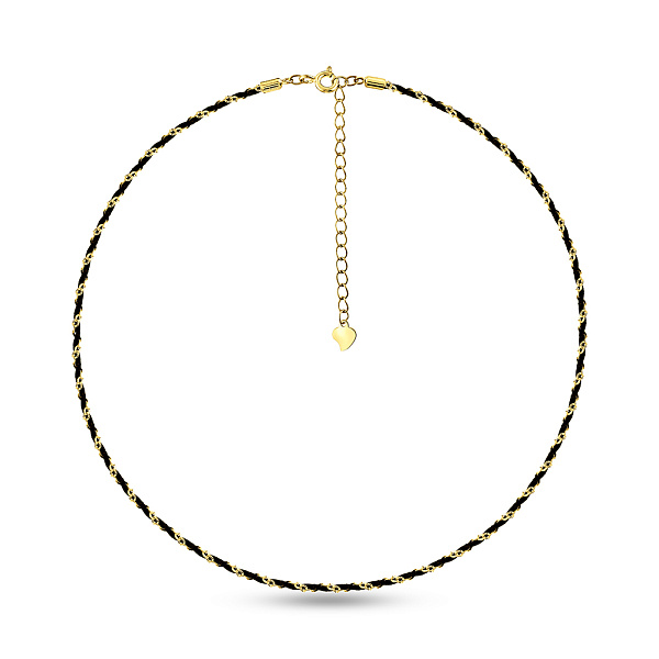 Серебряное колье с шелковой нитью (арт. 7507/2207жч) – изображение 2