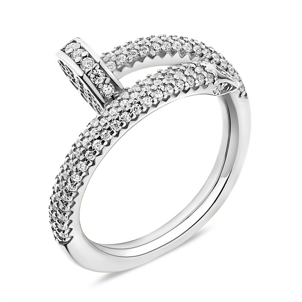 Серебряное кольцо Гвоздь с фианитами (арт. 7501/6452) – изображение 1