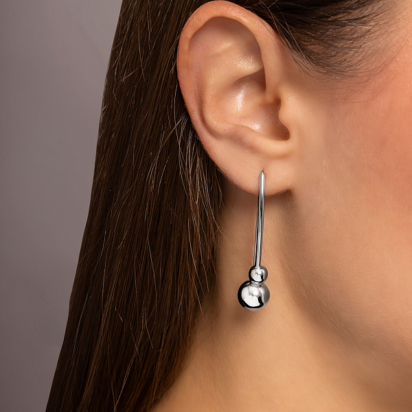 Золотые серьги Шар (арт. 100965/2б) – изображение 3