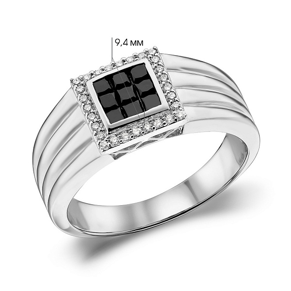 Золотая печатка с бриллиантами (арт. К341521080бч) – изображение 4