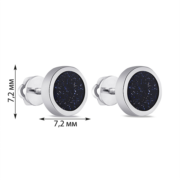 Серебряные серьги-пусеты с авантюрином (арт. 7518/А224Авчсю) – изображение 2