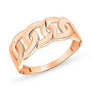 Фото Кольцо "Звенья" из красного золота без камней (арт. 155356)