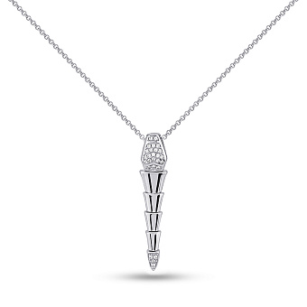 Серебряное колье Змея с фианитами (арт. 7507/2200)