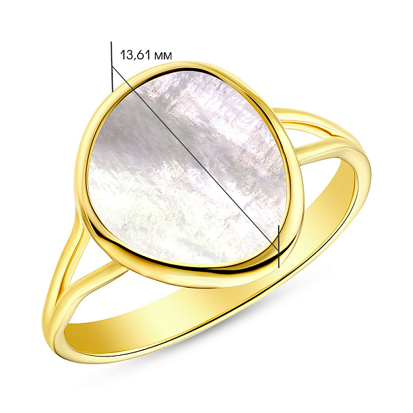 Золотое кольцо Diva с перламутром (арт. 154963жп) – изображение 5