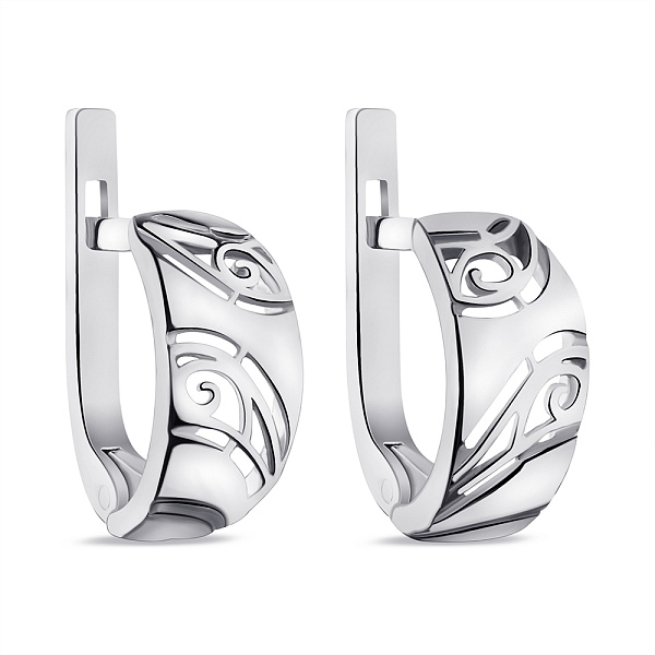 Серебряные серьги без камней (арт. 7502/5522-р) – изображение 1