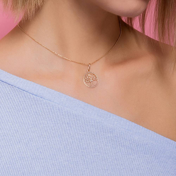 Підвіска з червоного золота Дерево життя (арт. 424862) – зображення 2