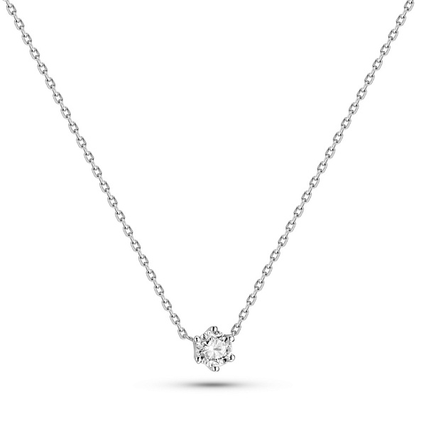 Колье из белого золота с бриллиантом (арт. 7111480202) – изображение 1