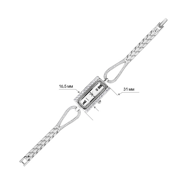 Серебряные часы с фианитами (арт. 7526/307) – изображение 2