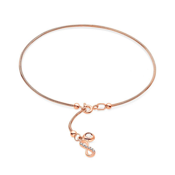 Золотий браслет на ногу "Нескінченність" (арт. 325220н) – зображення 1