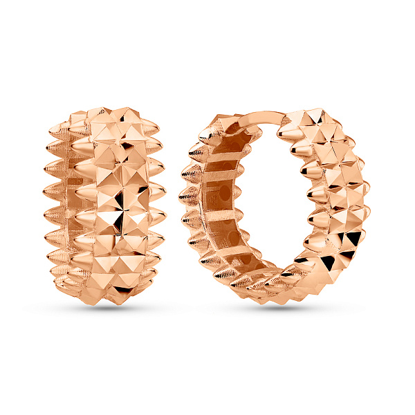 Серьги из красного золота без камней (арт. 1091711/15) – изображение 1