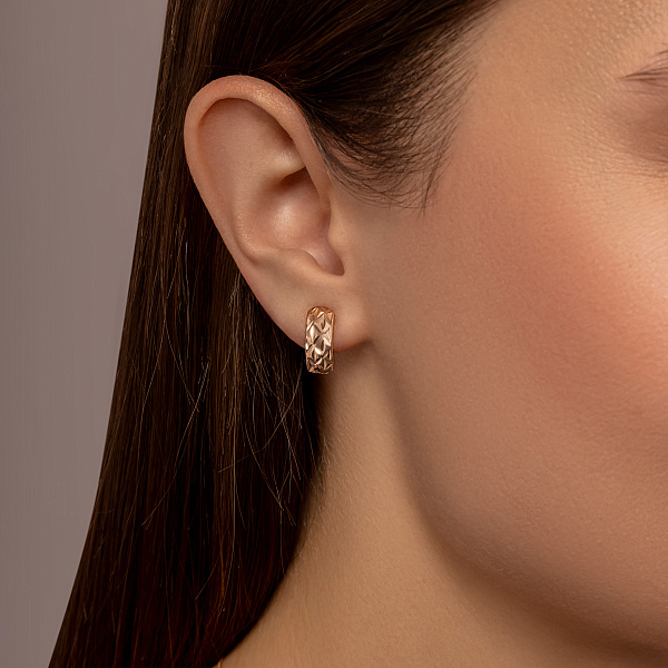 Золотые серьги с алмазной гранью (арт. 120611) – изображение 5