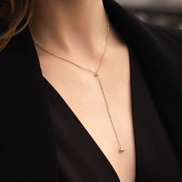 Колье Fly из желтого золота с регулируемым размером (арт. 352374/1ж) – изображение 4