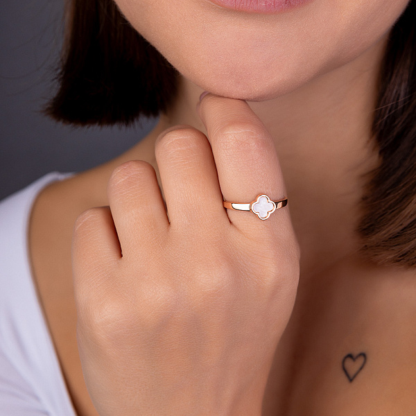 Золотое кольцо с эмалью (арт. 141087еп) – изображение 2