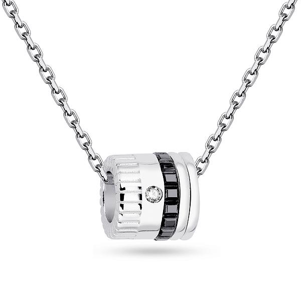 Кольє зі срібла з керамікою і фіанітом (арт. 7507/1420крч) – зображення 1